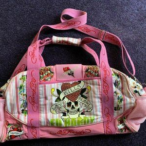 Ed Hardy Pink Diaper Bag crossbody, messenger